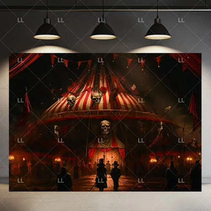 🤡 Scary Circus Halloween Clown Backdrop