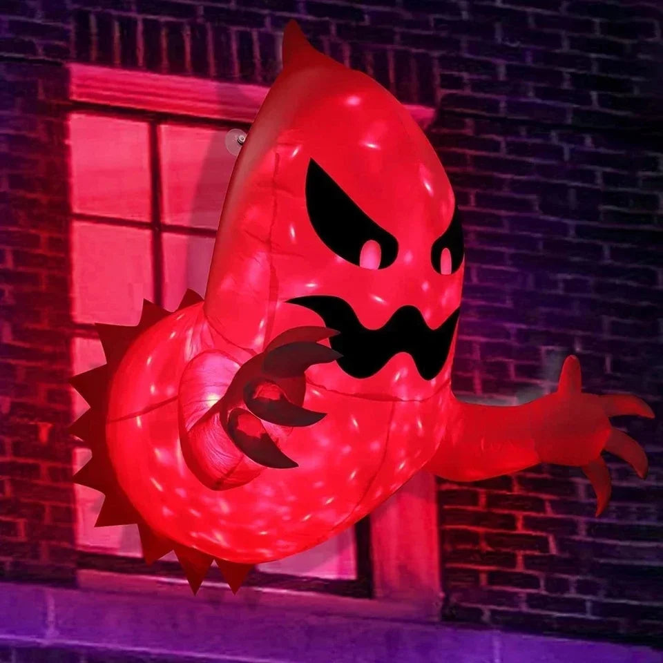 1Pc 1.4m Halloween Ghost Scary Inflatable Giant Blow Up Foldable Phantom Unique Coming Party for Outdoor Yard Garden Lawn Decor Prop