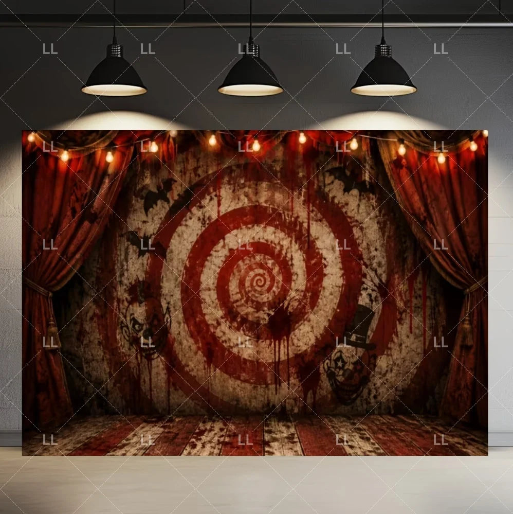 🤡 Scary Circus Halloween Clown Backdrop