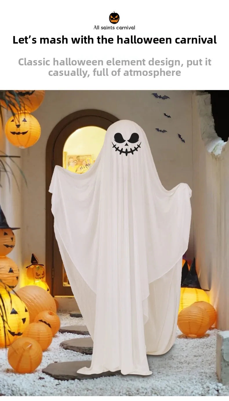 85/165CM Life-Size Scary Standing Ghost Glow-in-the-Dark Outdoor Halloween Decoration for Front Door Garden Haunted House