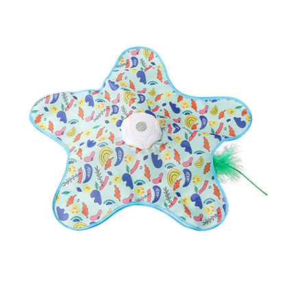 Interactive Hide and Seek Cat Toy with Mouse Squeaky Sound. Motion Activated Moving Concealed Feathers Kitten Teaser Toy