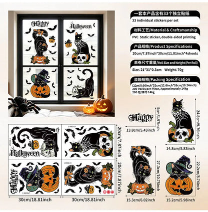 🕷️ Halloween Reusable Window Stickers Set