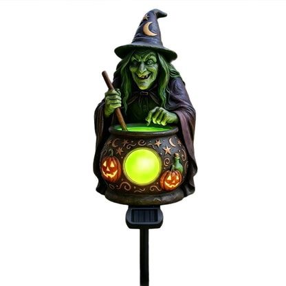 🎃 Halloween Solar Witch Cauldron Garden Light