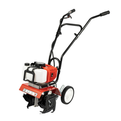 52CC Farm Cultivator Scarifier Garden Tiller, Gasoline powered Farming Cultivation Tool, Soil Loosening 4 Blades 1700W for Farmlands