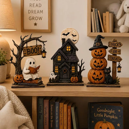 👻 Vintage Halloween Wooden Ghost Ornaments
