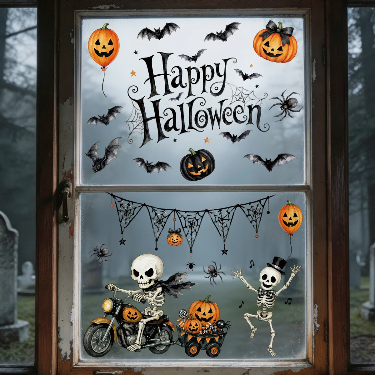 🕷️ Halloween Reusable Window Stickers Set
