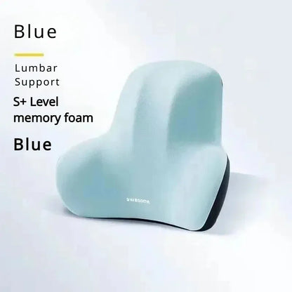 Memory Foam Lumbar Back Cushion for Car, Office, Gaming Chairs and Postpartum Waist Support Multi Functional Pain Relief Pillow