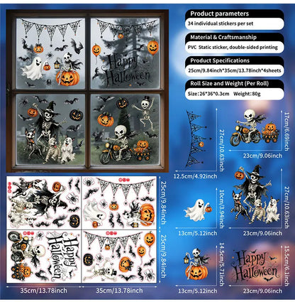 🕷️ Halloween Reusable Window Stickers Set
