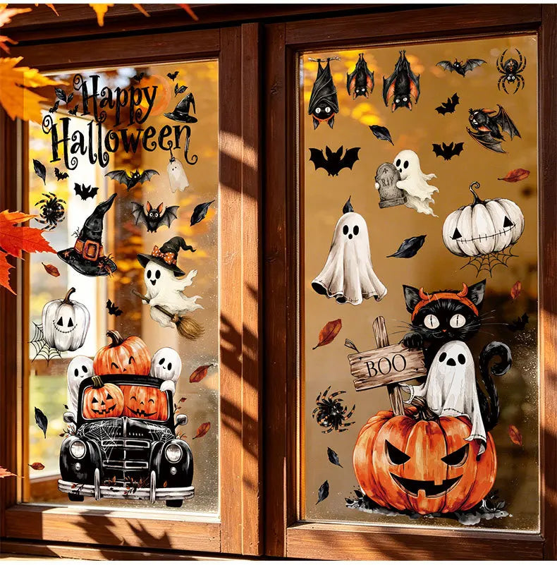 🕷️ Halloween Reusable Window Stickers Set