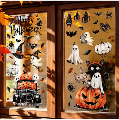 🕷️ Halloween Reusable Window Stickers Set