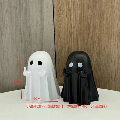 👻 Cute Middle Finger Ghost Halloween Statue