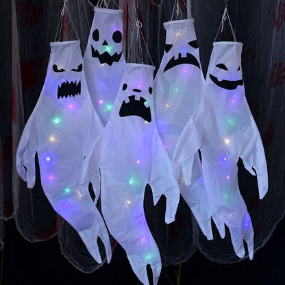 👻 Halloween LED Hanging Ghost – Spooky Party Decor