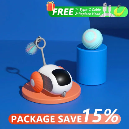 Smart Cat Toy. Interactive Cat Car Toy. Automatic Rolling or Remote Control for Indoor Cat Accessories & Kittens