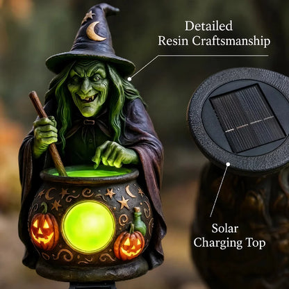 🎃 Halloween Solar Witch Cauldron Garden Light