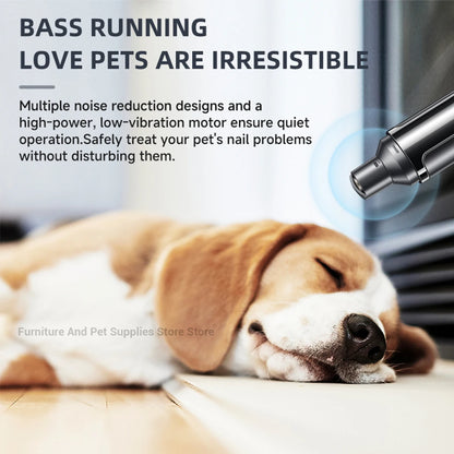 Electric Dog & Cat Nail Grinder. USB Rechargeable Pet Nail Trimmers Painless with Polisher Wheel for Small/Large Pets