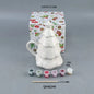 Creative DIY Christmas Tree Ceramic Cup Pure White Color it Yourself with Lid Mug Cup Couple Christmas Universal Coffee Cup