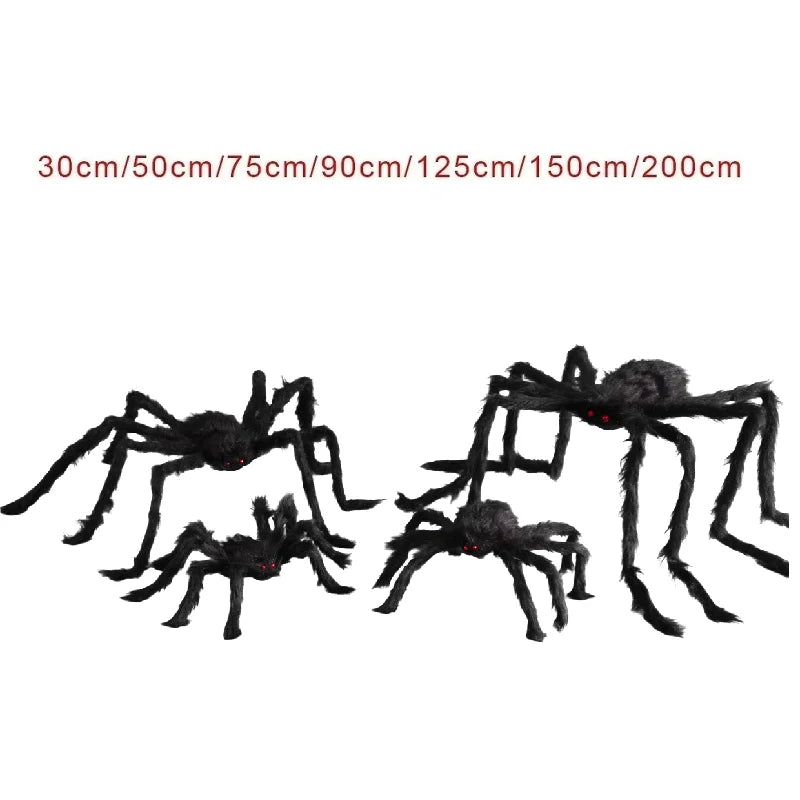 Halloween Big Plush Spider. Horror Halloween Decoration. Party Prop Outdoor Giant Spider Decor 30-200cm Chamber Prank Black Spider
