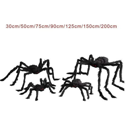 Halloween Big Plush Spider. Horror Halloween Decoration. Party Prop Outdoor Giant Spider Decor 30-200cm Chamber Prank Black Spider