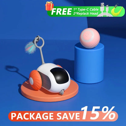 Smart Cat Toy. Interactive Cat Car Toy. Automatic Rolling or Remote Control for Indoor Cat Accessories & Kittens