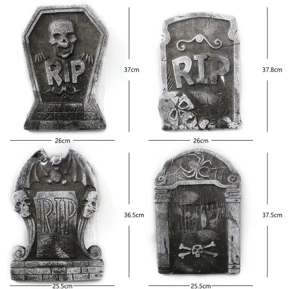4pcs Halloween Tombstone Decorative Cemetery Foam. Haunted House Graveyard for House Outdoor Party Prank Props