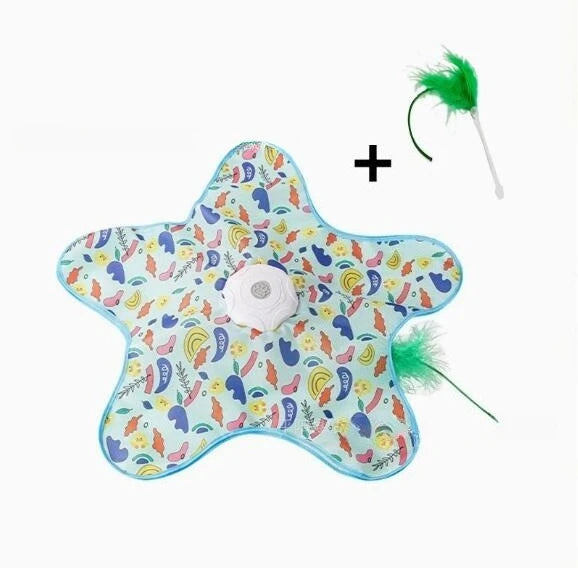 Interactive Hide and Seek Cat Toy with Mouse Squeaky Sound. Motion Activated Moving Concealed Feathers Kitten Teaser Toy