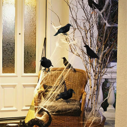 Halloween Decorations Black Crow,Simulation Fake Raven Bird Props,Halloween Haunted House Garden Outdoor Yard Decorations