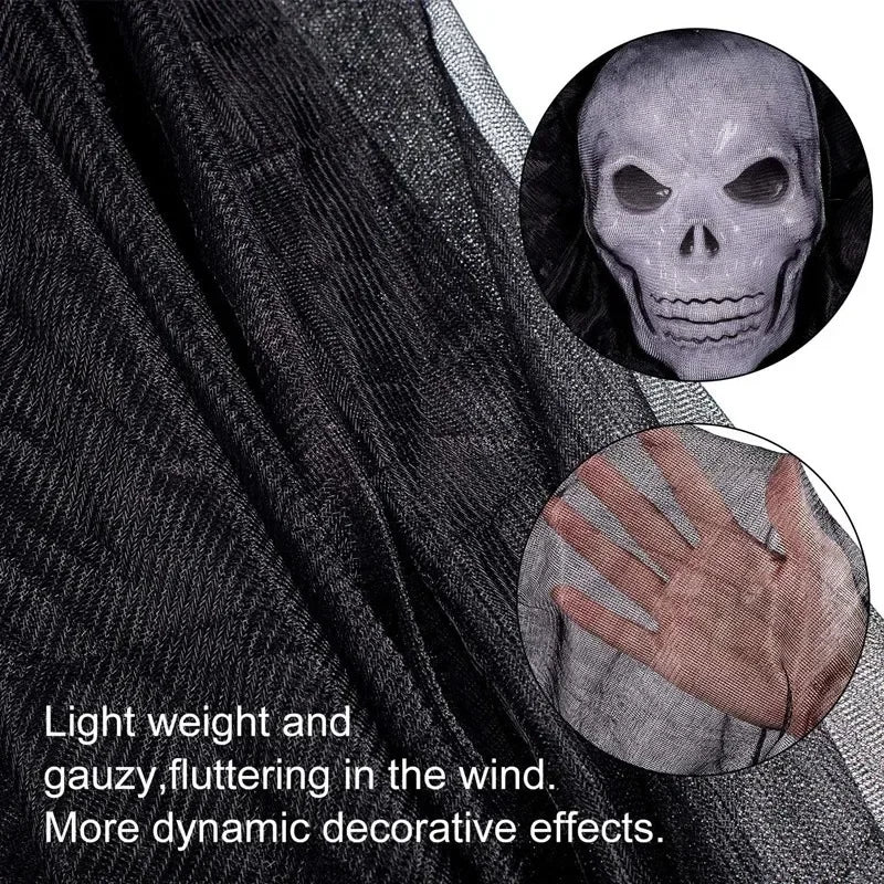 3.5M Halloween Hanging Skull Ghost Haunted House Decoration With LED lights & Sound. Ghost Ornament Indoor & Outdoor Halloween Party Decor
