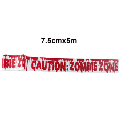 ☠️ Halloween Zombie Caution Tape