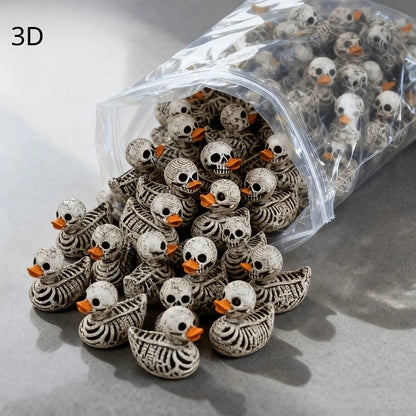 💀 Cute Gothic Skeleton Duck Figurines