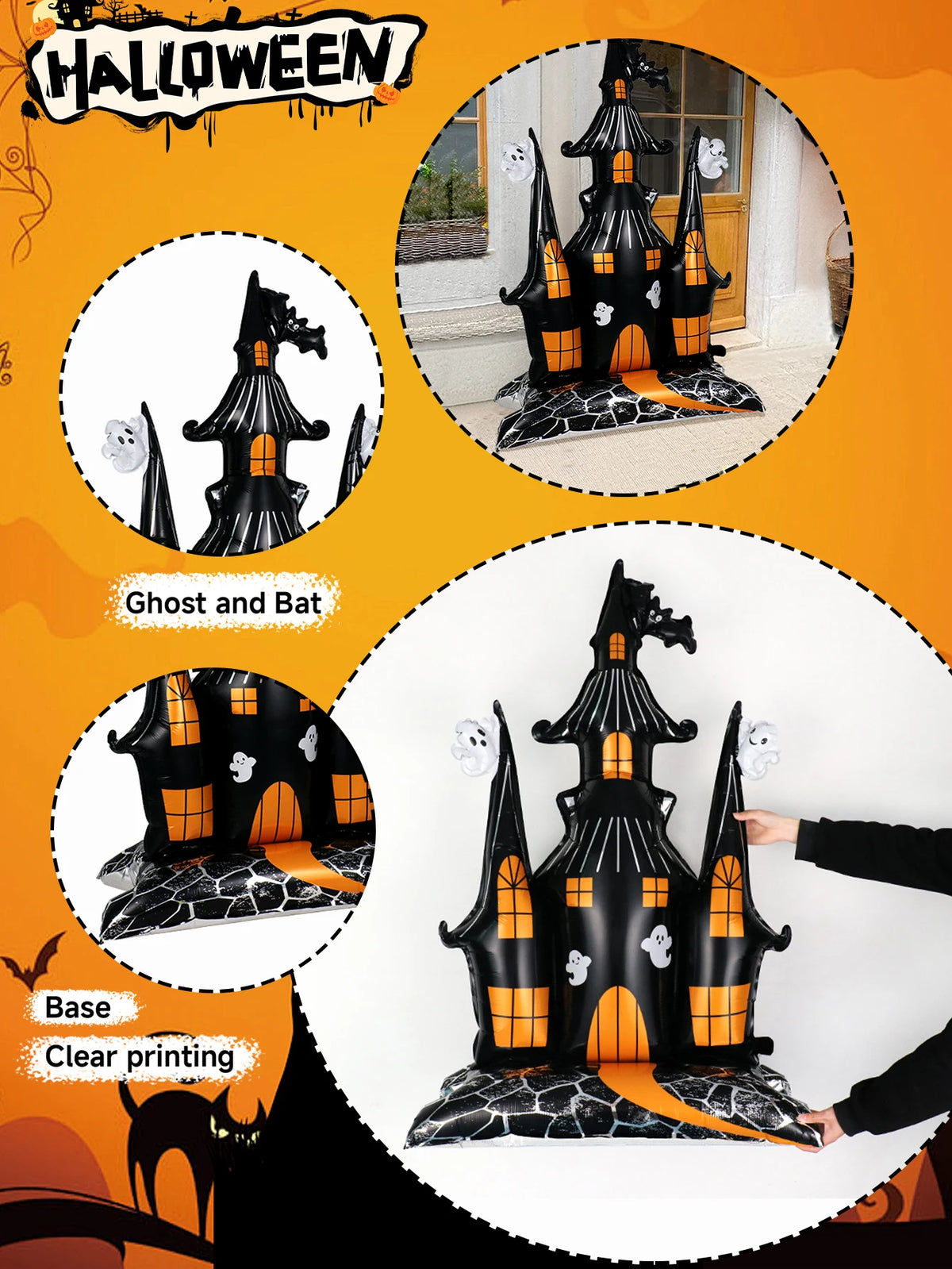 🏰 58-Inch Haunted House Halloween Balloon