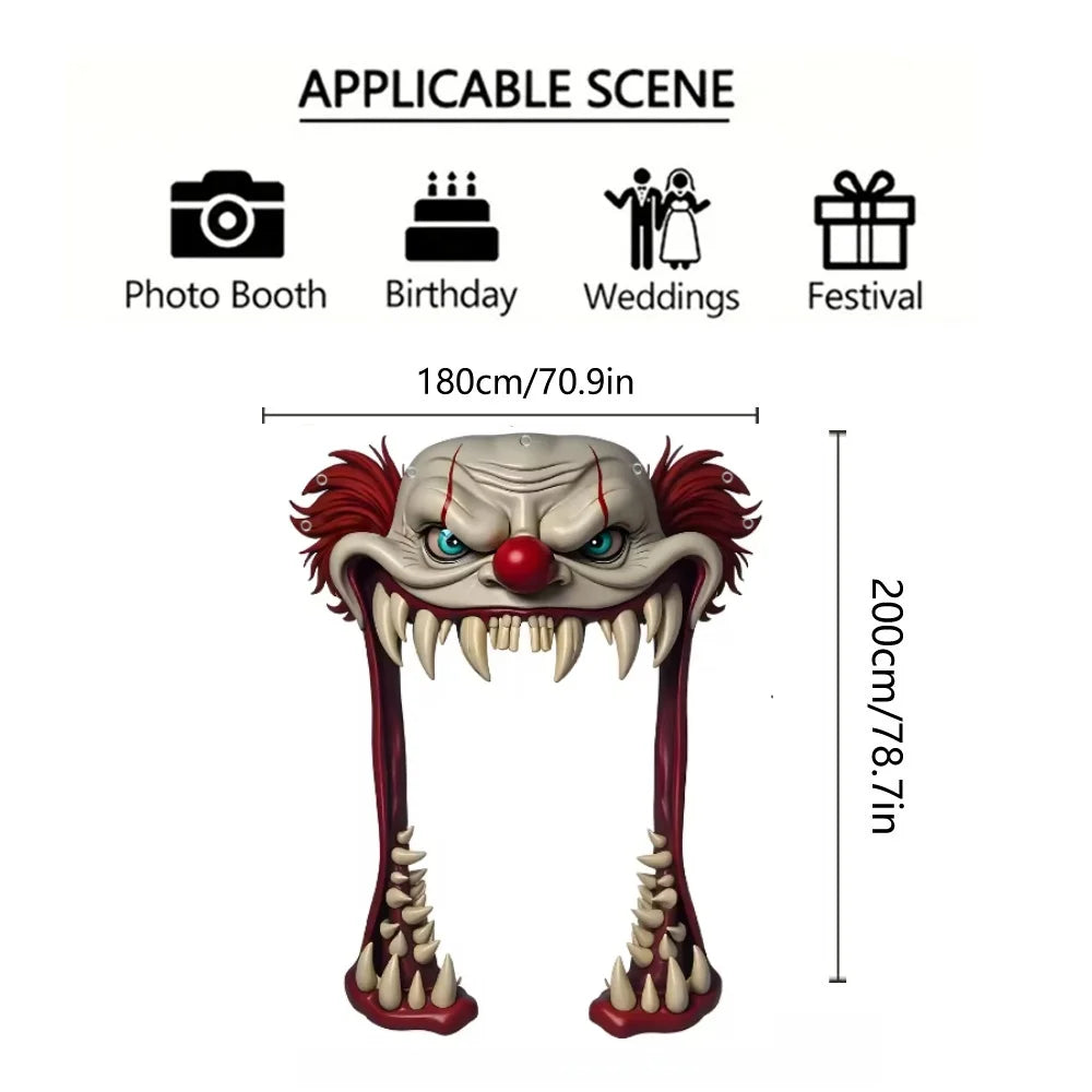 🤡 Vintage Scary Clown Halloween Door Banner