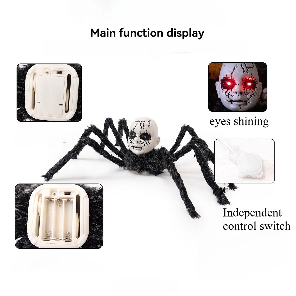🕷️ Halloween Motion-Activated Spider Doll