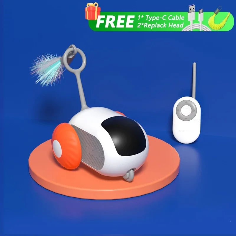 Smart Cat Toy. Interactive Cat Car Toy. Automatic Rolling or Remote Control for Indoor Cat Accessories & Kittens