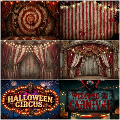 🤡 Scary Circus Halloween Clown Backdrop