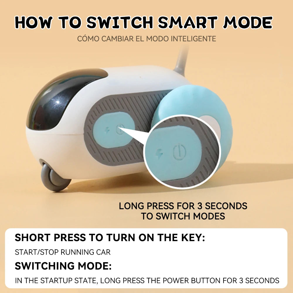 Smart Cat Toy. Interactive Cat Car Toy. Automatic Rolling or Remote Control for Indoor Cat Accessories & Kittens
