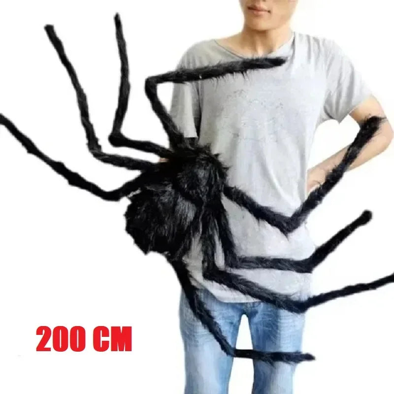 Halloween Big Plush Spider. Horror Halloween Decoration. Party Prop Outdoor Giant Spider Decor 30-200cm Chamber Prank Black Spider