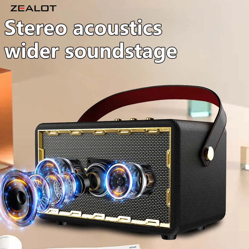 ZEALOT MT01 Portable 60W Wireless Speaker With 4 Subwoofers, Surge Bass 3D Surround Sound, 24000mAh Long Battery Life.