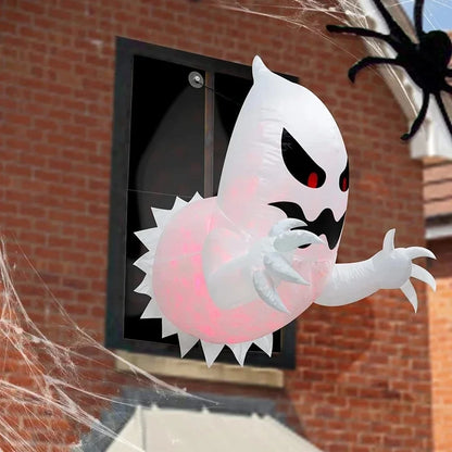1Pc 1.4m Halloween Ghost Scary Inflatable Giant Blow Up Foldable Phantom Unique Coming Party for Outdoor Yard Garden Lawn Decor Prop