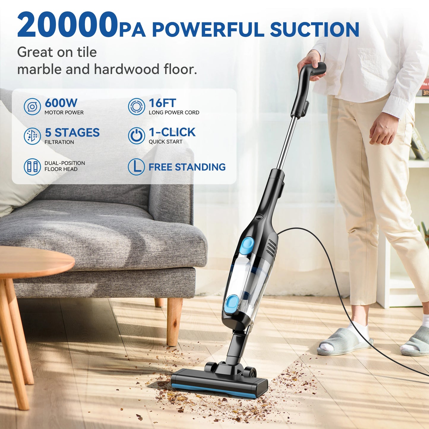 INSE R3S Corded Vacuum Cleaner 16Kpa 6M Extra Long Cord Handheld Vacuum Cleaner