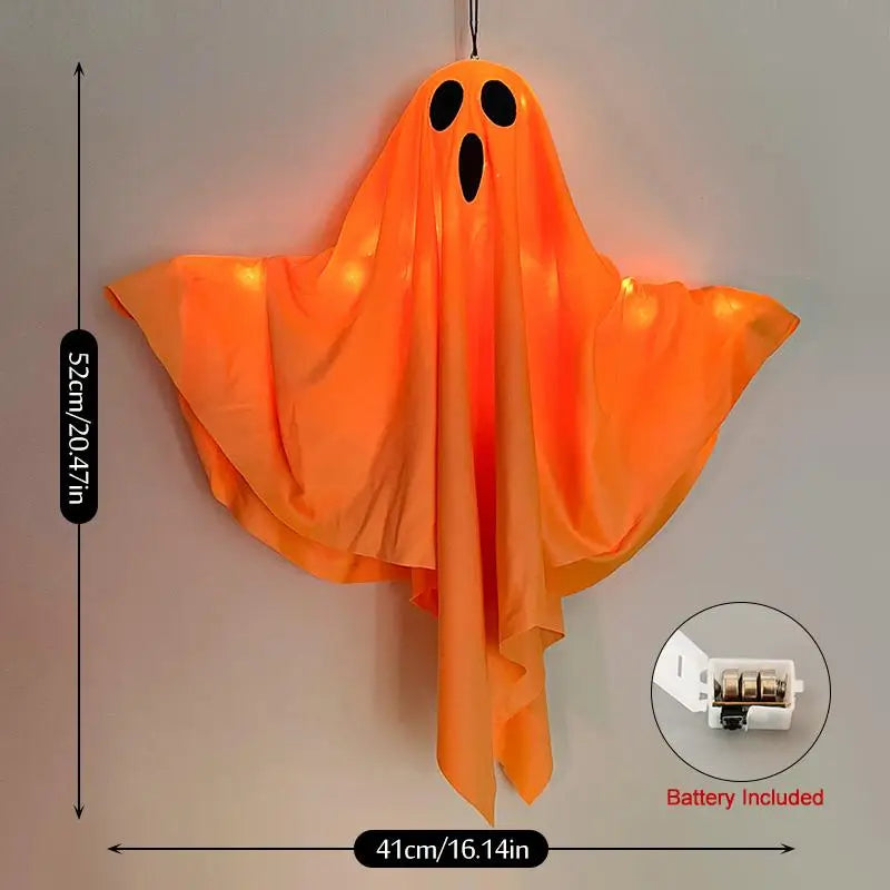 Halloween Party LED Glow Ghost Home Indoor & Outdoor Decoration. Haunted House Bar Hanging Horror Props with Lights