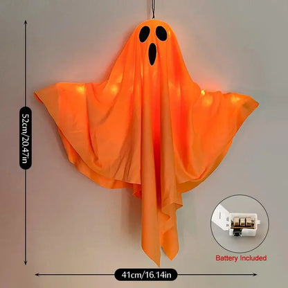 Halloween Party LED Glow Ghost Home Indoor & Outdoor Decoration. Haunted House Bar Hanging Horror Props with Lights