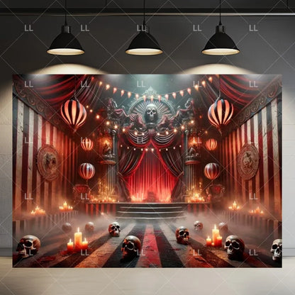 🤡 Scary Circus Halloween Clown Backdrop