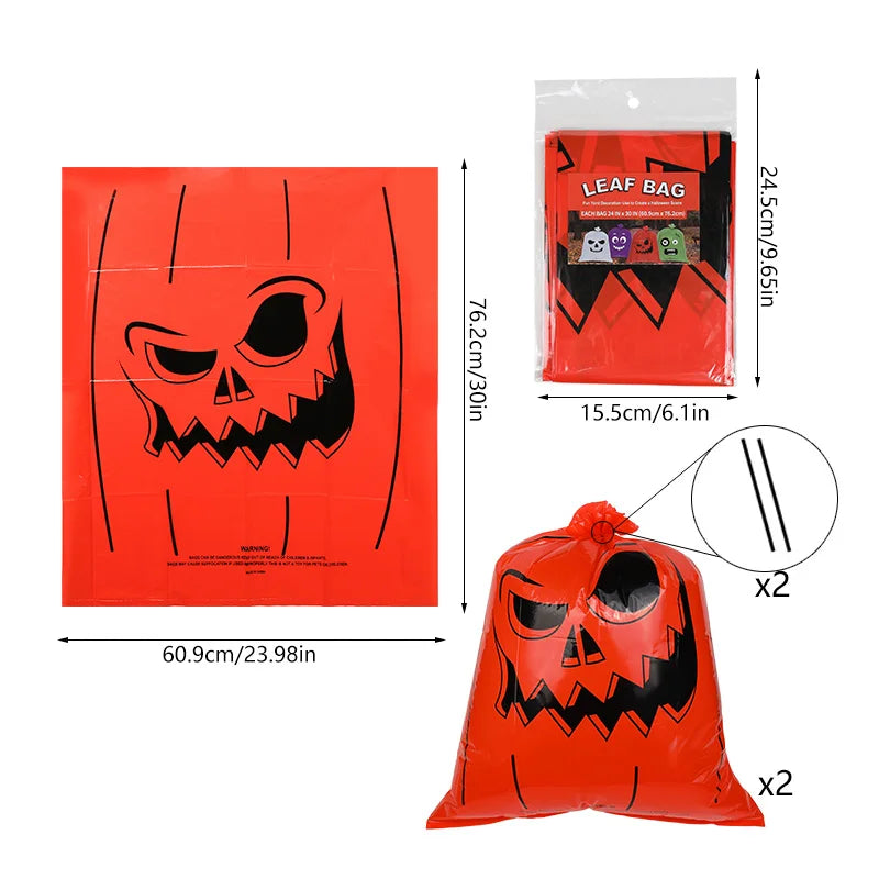 🎃 Halloween Pumpkin Leaf Trash Bags
