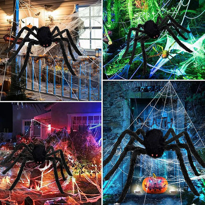 Halloween Triangle Spider Web. 5m Large Plush Simulation Spider Web. Haunted Home Outdoor Yard Decoration Props