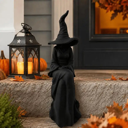 🧙‍♀️ Black Seated Witch Halloween Wall Decor