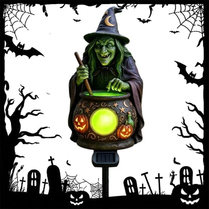 🎃 Halloween Solar Witch Cauldron Garden Light