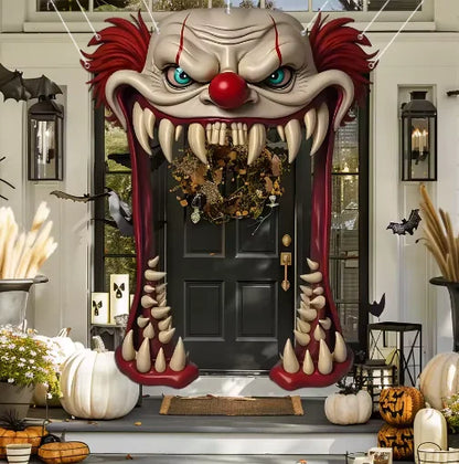🤡 Vintage Scary Clown Halloween Door Banner