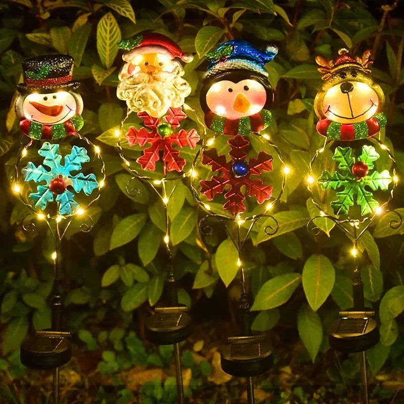 LED Snowman Solar Garden Light Outdoor for Christmas themed Pathway Decoration
