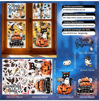 🕷️ Halloween Reusable Window Stickers Set