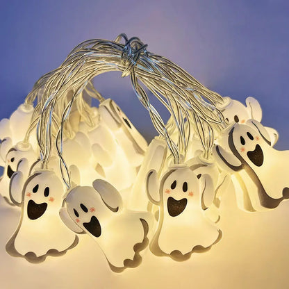 Halloween Decoration LED String Lights. Pumpkin, Ghosts, Spider Web Hanging Lamp. Home Outdoor Lantern Props